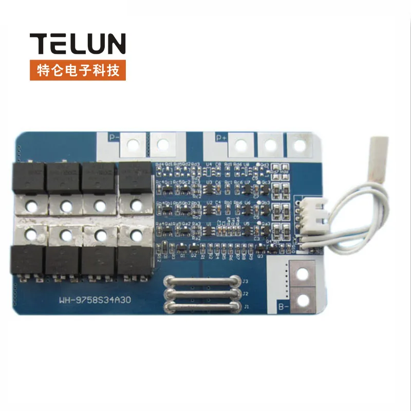 4 series 4S*3.7V=14.8V lithium battery protection board 40A working current temperature switch and battery balance
4 series 4S*3.7V=14.8V lithium battery protection board 40A working current temperature switch and battery balance