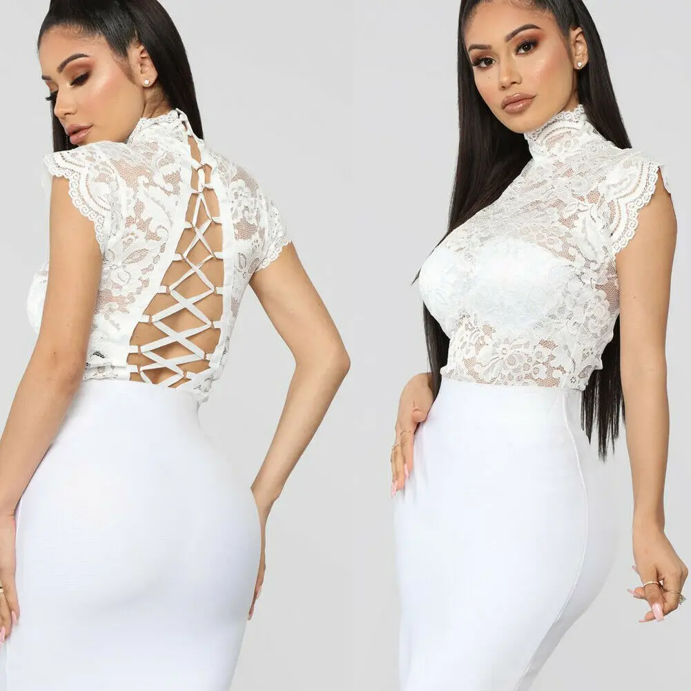Women Lady Turtleneck Sleeveless Floral Lace Bandage Hollow Short Romper Jumpsuit Bodysuit Stretch Leotard Top Blouse
Women Lady Turtleneck Sleeveless Floral Lace Bandage Hollow Short Romper Jumpsuit Bodysuit Stretch Leotard Top Blouse