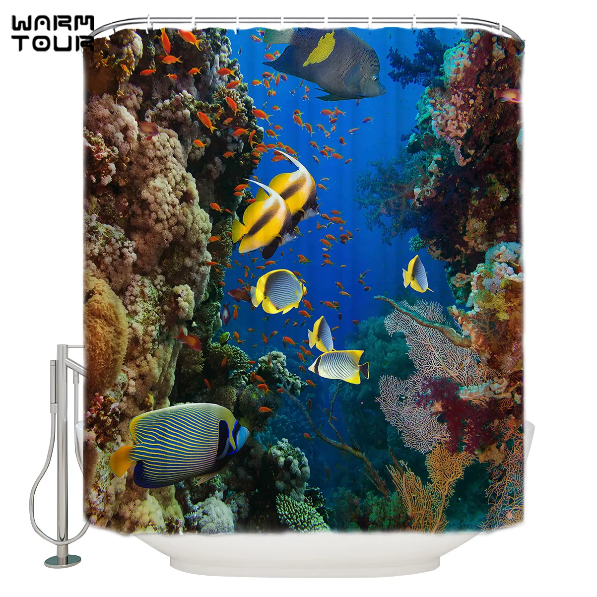 WARMTOUR Shower Curtain Tropical Fish Coral Waterproof Shower Curtain Bathroom Decor
WARMTOUR Shower Curtain Tropical Fish Coral Waterproof Shower Curtain Bathroom Decor