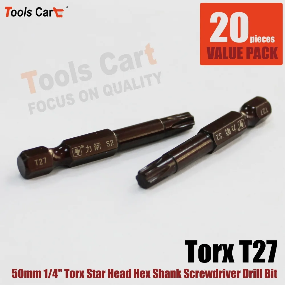 20pcs per lot Torx Star Head Screwdriver Drill Bits Tool 1/4" Hex Shank 50mm Long 14-50-T27
20pcs per lot Torx Star Head Screwdriver Drill Bits Tool 1/4" Hex Shank 50mm Long 14-50-T27