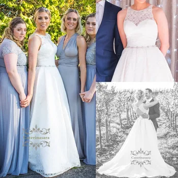 A-Line Jewel Neck Wedding Dresses Chapel Train Lace Bride Gowns Illusion Top with Crystals Sashes Keyhole Back Sexy for Girls 
A-Line Jewel Neck Wedding Dresses Chapel Train Lace Bride Gowns Illusion Top with Crystals Sashes Keyhole Back Sexy for Girls