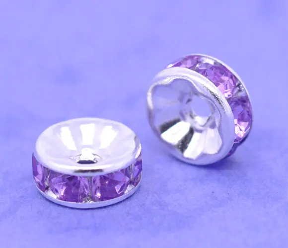 Copper Rhinestone Spacer Beads Round Purple Silver Plated Purple Rhinestone About 8mm Dia,Hole:Approx 1.3mm,10 PCs new
Copper Rhinestone Spacer Beads Round Purple Silver Plated Purple Rhinestone About 8mm Dia,Hole:Approx 1.3mm,10 PCs new