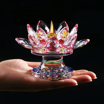 110 mm K9 Crystal Lotus Flower Figurine Miniature Fengshui Ornaments Buddhist Candlestick Holder Home Decor Accessories Modern
110 mm K9 Crystal Lotus Flower Figurine Miniature Fengshui Ornaments Buddhist Candlestick Holder Home Decor Accessories Modern