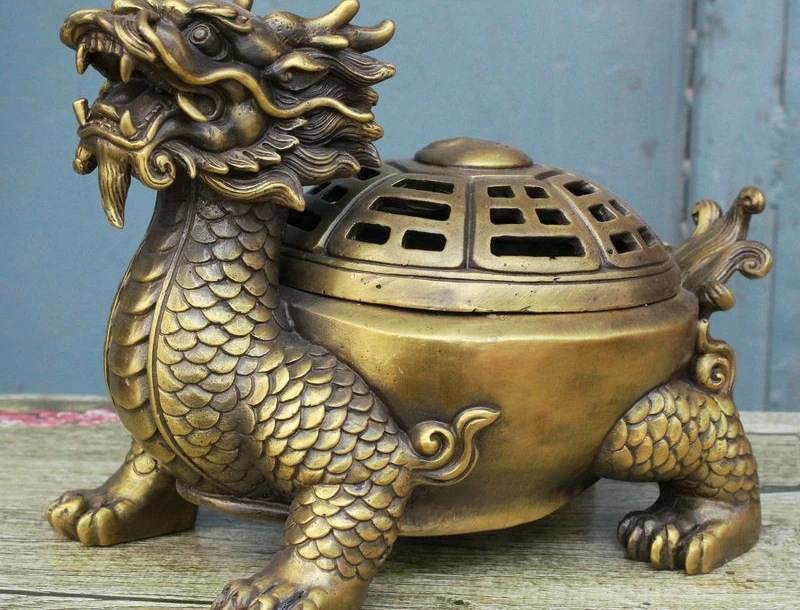 7 Chinese Palace Pure Bronze Dragon Turtle Tortoise Statue Incense Burner Censer
7 Chinese Palace Pure Bronze Dragon Turtle Tortoise Statue Incense Burner Censer