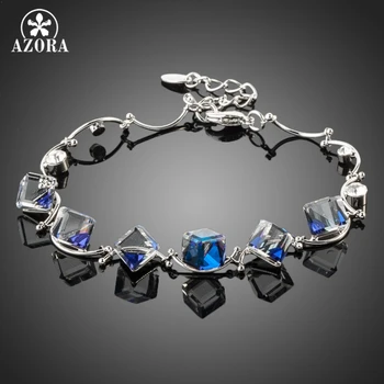 AZORA White Gold Color 6pcs Bule Cube Stellux Austrian Crystal Charm Bracelet TS0016
AZORA White Gold Color 6pcs Bule Cube Stellux Austrian Crystal Charm Bracelet TS0016