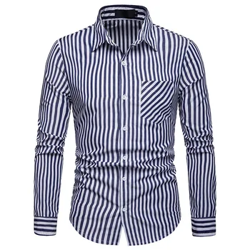 Mens Pocket Design Striped Shirt 2019 Brand Casual Button Down Dress Shirt Men Long Sleeve Business Social Shirts Chemise Homme
Mens Pocket Design Striped Shirt 2019 Brand Casual Button Down Dress Shirt Men Long Sleeve Business Social Shirts Chemise Homme