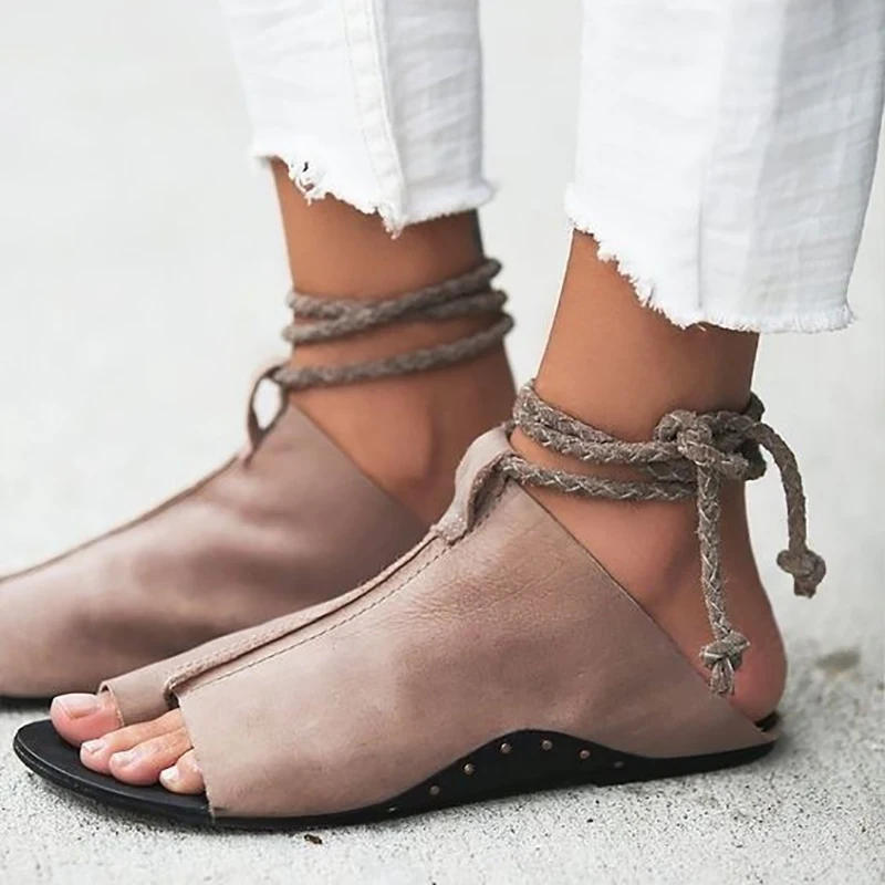 Women Summer Sandals Ladies Shoes Woman Ankle Strap Flats Sandals Shoes PU Leather Lace Up Flat Slippers Chaussure Femme
Women Summer Sandals Ladies Shoes Woman Ankle Strap Flats Sandals Shoes PU Leather Lace Up Flat Slippers Chaussure Femme