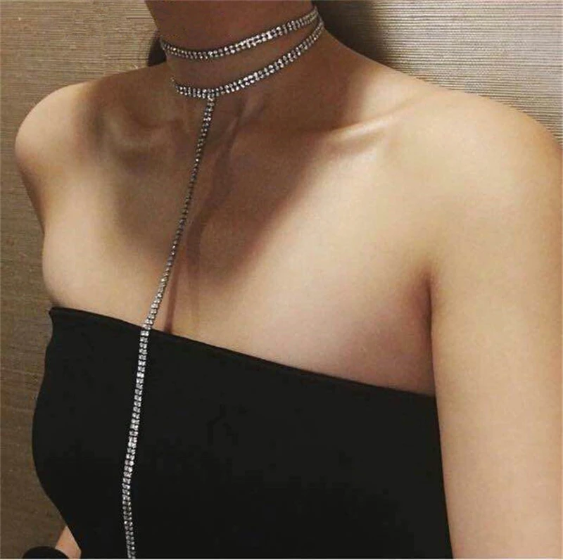 Junlead Hot Women Wholesale 2 Layers Chocker Jewelry long chain statement Silver gold luxury Crystal Rhinestone Choker Necklace
Junlead Hot Women Wholesale 2 Layers Chocker Jewelry long chain statement Silver gold luxury Crystal Rhinestone Choker Necklace