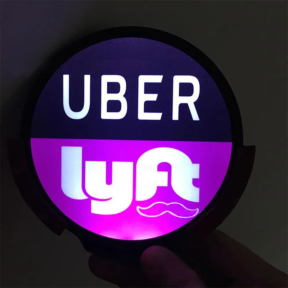 

BEESCLOVER For Uber LED Flashing Car Glow Cycle Sticker White Light Sign Sticker On Window with Intelligent Induction