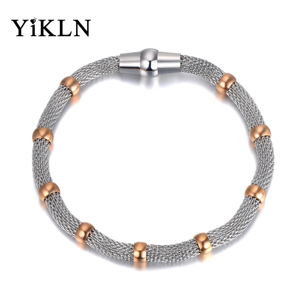 YiKLN Trendy Web Shape Chain & Link Bracelet Stainless Steel Magnet Buckle 2 Colors Plated Separated Beads Party Gift YB18176
YiKLN Trendy Web Shape Chain & Link Bracelet Stainless Steel Magnet Buckle 2 Colors Plated Separated Beads Party Gift YB18176