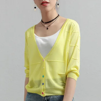 Horizontal strip ice silk small outside thin short air conditioning sweater sun protection clothing women's cardigan YDSY016
Horizontal strip ice silk small outside thin short air conditioning sweater sun protection clothing women's cardigan YDSY016