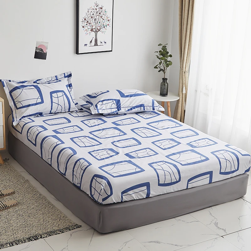 2019 White blue Fitted Sheet(With Elastic Band) Bed Mattress Protective Cover Pure cotton twin Bed Sheet High quality pillowcase
2019 White blue Fitted Sheet(With Elastic Band) Bed Mattress Protective Cover Pure cotton twin Bed Sheet High quality pillowcase