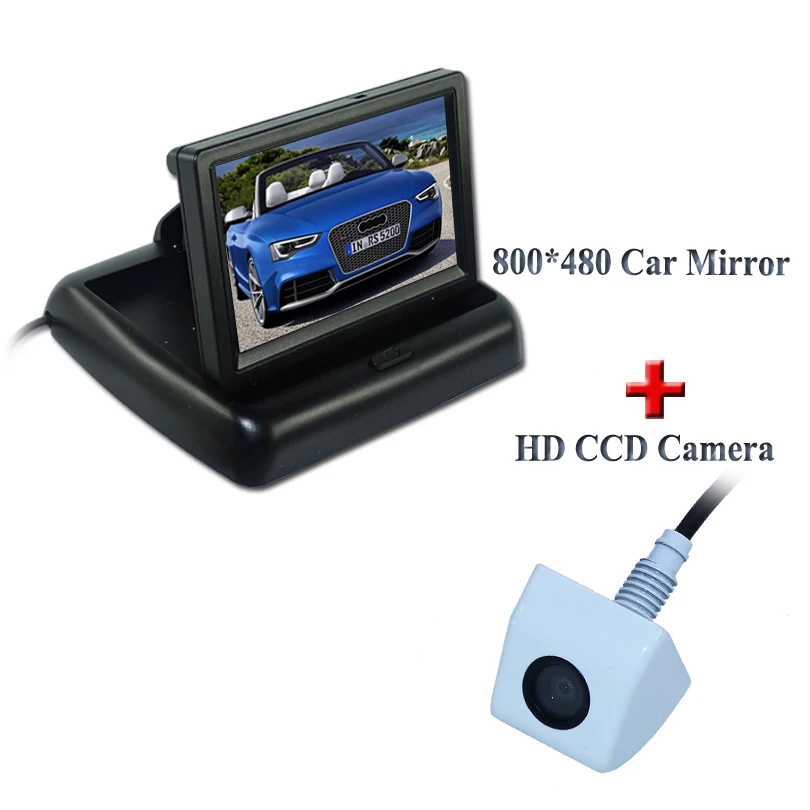 2 в 1 HD камера заднего вида CCD + 4 3 &quot800*480 автомобильное зеркало монитор