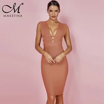 Maketina Summer Bodycon Bandage Dress Women 2019 New Sexy Deep V Neck Sleeveless Bandage Dress Spandex Brown Bandage Dress
Maketina Summer Bodycon Bandage Dress Women 2019 New Sexy Deep V Neck Sleeveless Bandage Dress Spandex Brown Bandage Dress