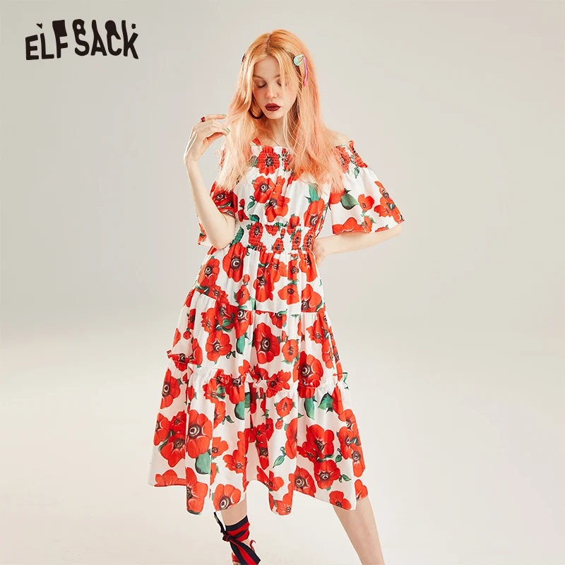 ELF SACK Vintage Red Floral Print Women Party Dress Fashion Off Shoulder Strap Holiday Dresses Elegant A-Line Female Dresses
ELF SACK Vintage Red Floral Print Women Party Dress Fashion Off Shoulder Strap Holiday Dresses Elegant A-Line Female Dresses