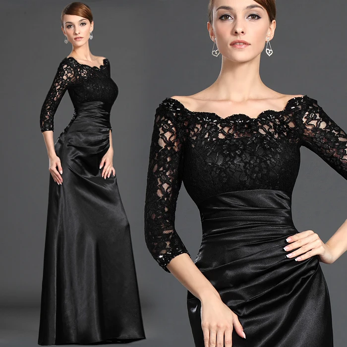 vestido de festa Party Dress Evening 2019 Mother Of The Bride Dresses 3/4 Sleeve BLACK Lace Long Evening Dress Formal Dresses
vestido de festa Party Dress Evening 2019 Mother Of The Bride Dresses 3/4 Sleeve BLACK Lace Long Evening Dress Formal Dresses