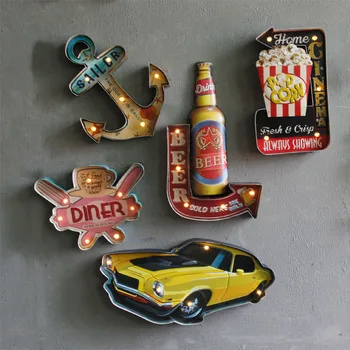 American Retro Wrought Iron Wall Murals Bar Cafe LED Lamp Network Wall Decorations Ornaments Creative Ornaments LED Lamp Pendant
American Retro Wrought Iron Wall Murals Bar Cafe LED Lamp Network Wall Decorations Ornaments Creative Ornaments LED Lamp Pendant