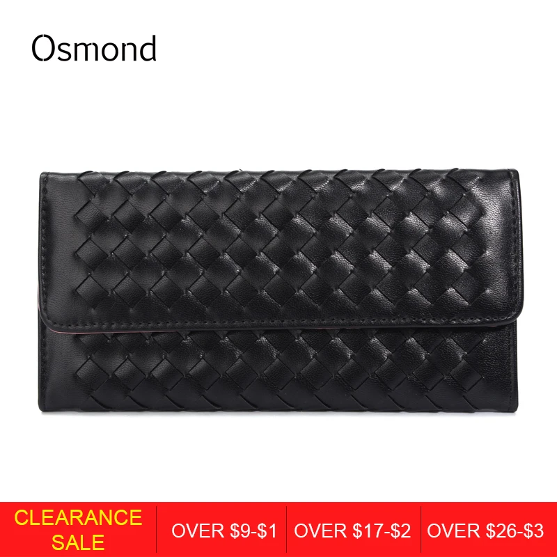 Osmond Woven Leather Wallet Women Long Wallets Weave Coin Purses Lady Clutches 3 Fold Card Holder Girls Solid Knitting Purse
Osmond Woven Leather Wallet Women Long Wallets Weave Coin Purses Lady Clutches 3 Fold Card Holder Girls Solid Knitting Purse