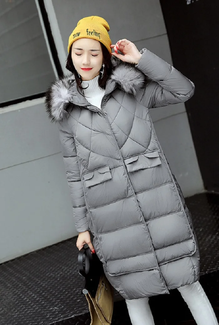 New Parkas real fur 2017 winter jacket women long down jacket Female Women Winter Coat fur collar+18 (2)