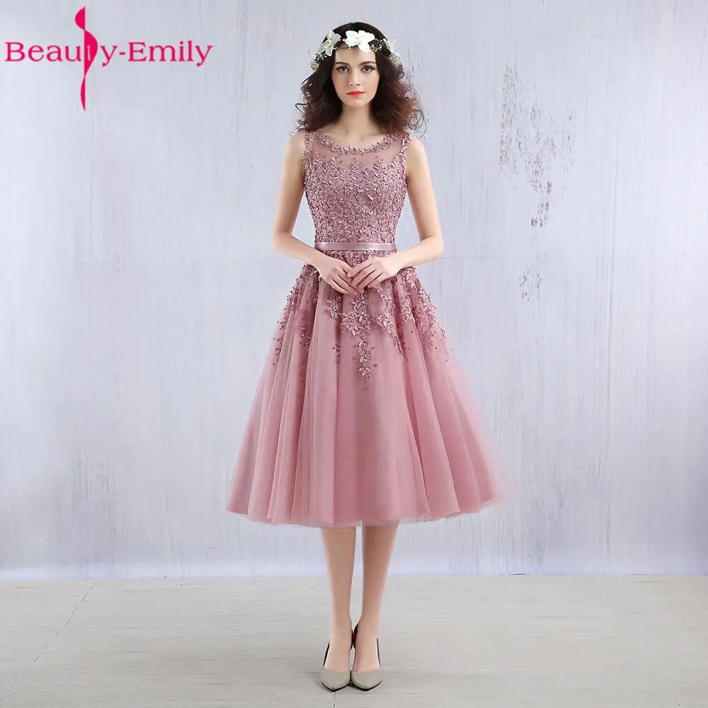 2016 Dust Pink Beaded Lace Appliques Short Prom Dresses Robe De Soiree Knee Length Party Evening Dress
2016 Dust Pink Beaded Lace Appliques Short Prom Dresses Robe De Soiree Knee Length Party Evening Dress
