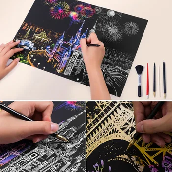 Creative Magic Scratch Art Painting Paper With Drawing Stick kid Education Drawing Toy Decoration Scraping DIY Painting Supplies
Creative Magic Scratch Art Painting Paper With Drawing Stick kid Education Drawing Toy Decoration Scraping DIY Painting Supplies