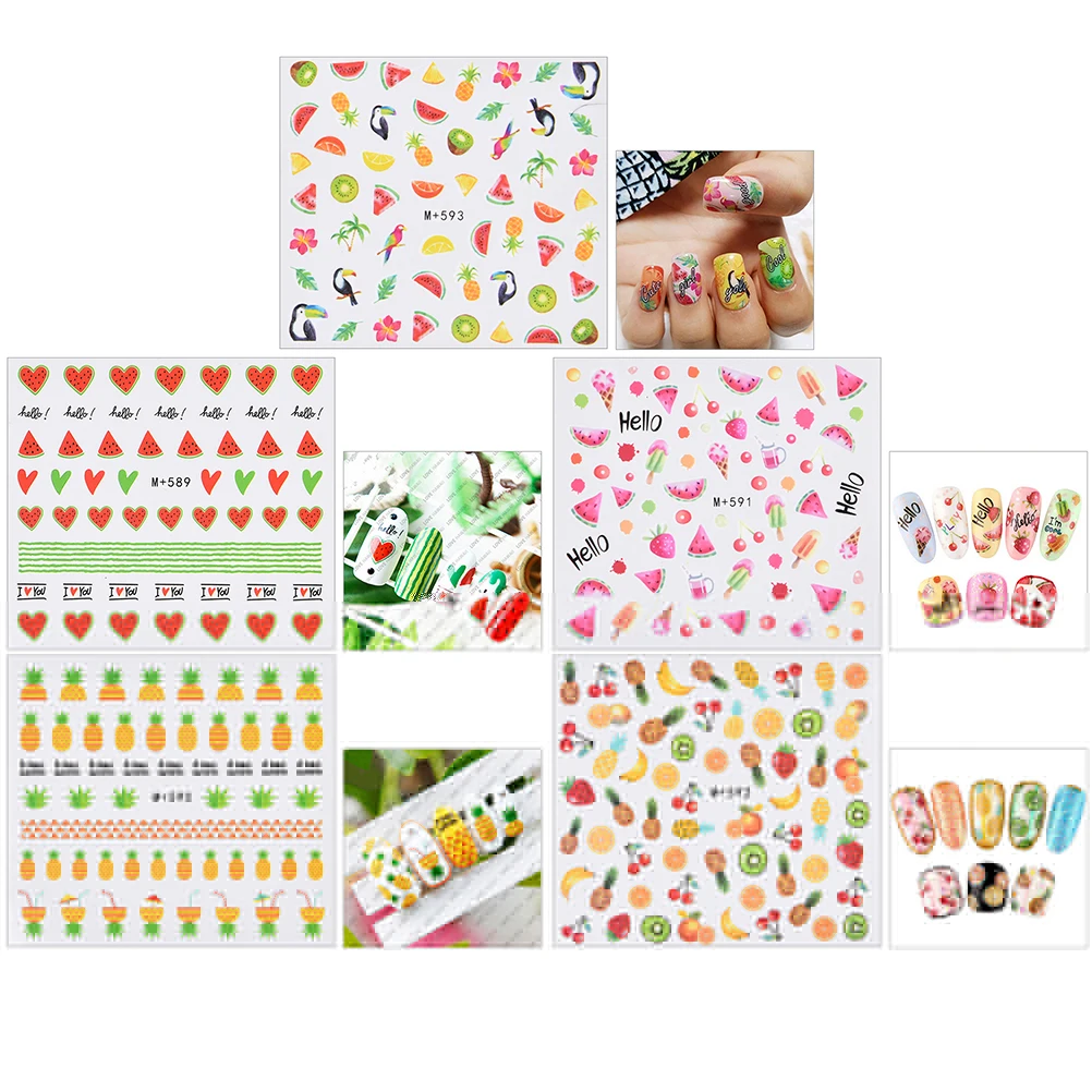 DIY Nail Decal Decorations Tools Fashion Summer 3D Water Fruit Design Finger Nail Art Transfer Sticker For Women
DIY Nail Decal Decorations Tools Fashion Summer 3D Water Fruit Design Finger Nail Art Transfer Sticker For Women