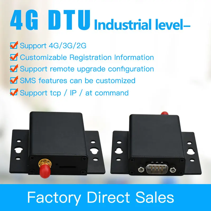 4G DTU compatible with GPRS/3G GSM Modem Data Transparent Transmission RS485&232 wireless data terminal equipment 4G DTU
4G DTU compatible with GPRS/3G GSM Modem Data Transparent Transmission RS485&232 wireless data terminal equipment 4G DTU