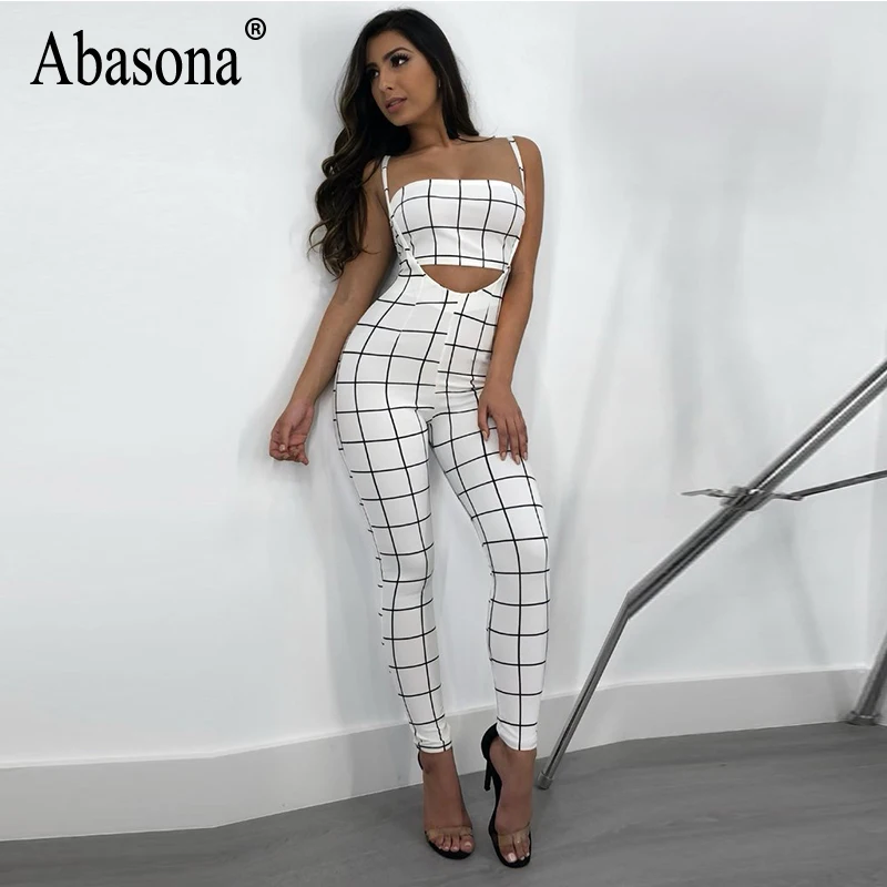 black and white plaid jumpsuit