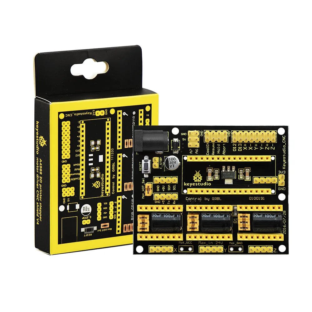 NEW!Keyes CNC shield v4.0 3-axis stepper motor drive board compatible with arduino nano+free shipping
NEW!Keyes CNC shield v4.0 3-axis stepper motor drive board compatible with arduino nano+free shipping