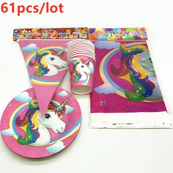 Unicorn Theme 61pcs/lot Cartoon Baby Shower Child Girls Birthday Party Paper Cups Plates Tablecloth Flags Party Supplies
Unicorn Theme 61pcs/lot Cartoon Baby Shower Child Girls Birthday Party Paper Cups Plates Tablecloth Flags Party Supplies