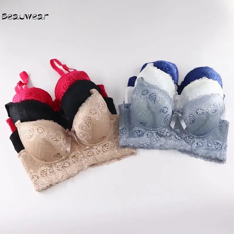 Beauwear Push Up Padded Bras for Women Lace Plus Size Bra Underwire Brassiere 38-44 A B C Cup Adjusted-strap Plus Size Brasserie 
Beauwear Push Up Padded Bras for Women Lace Plus Size Bra Underwire Brassiere 38-44 A B C Cup Adjusted-strap Plus Size Brasserie