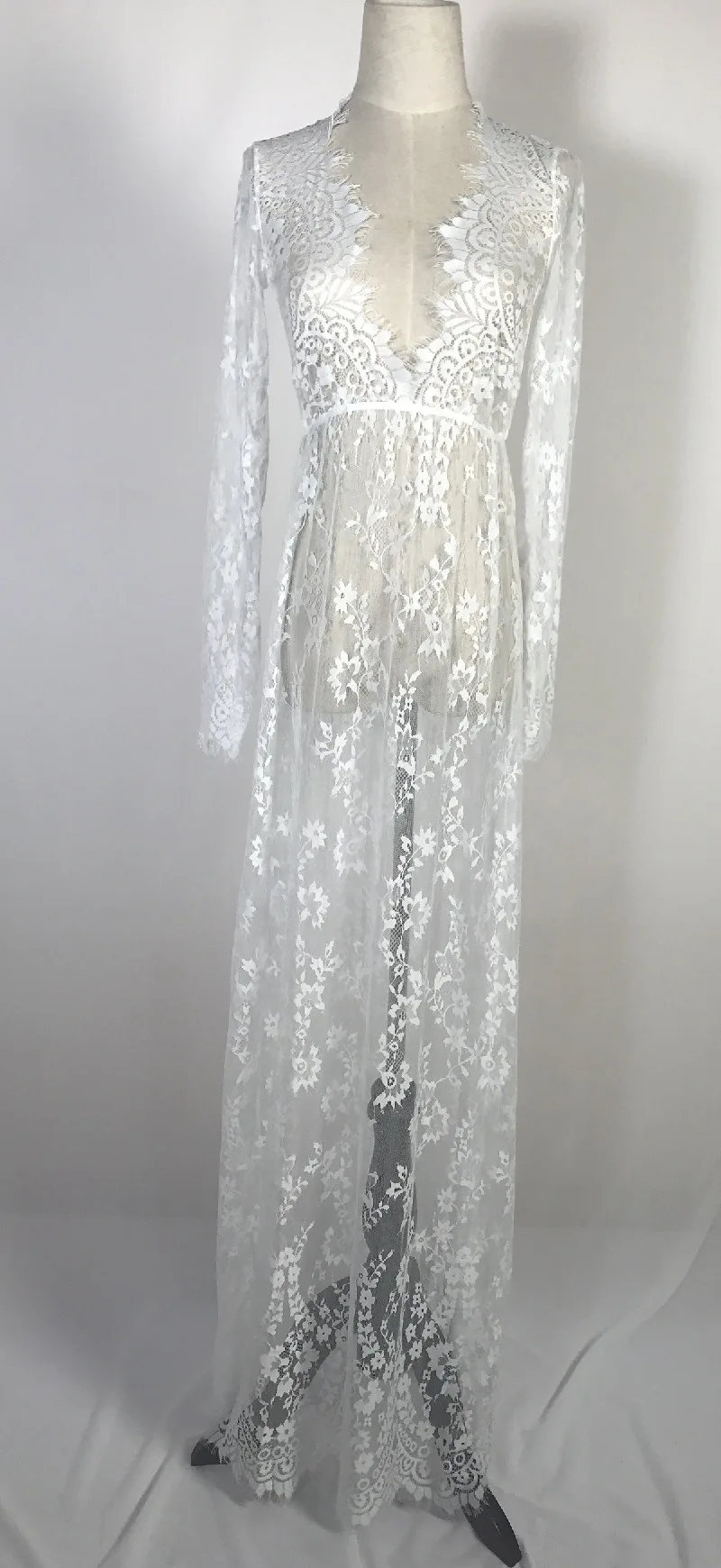 sheer maxi robe