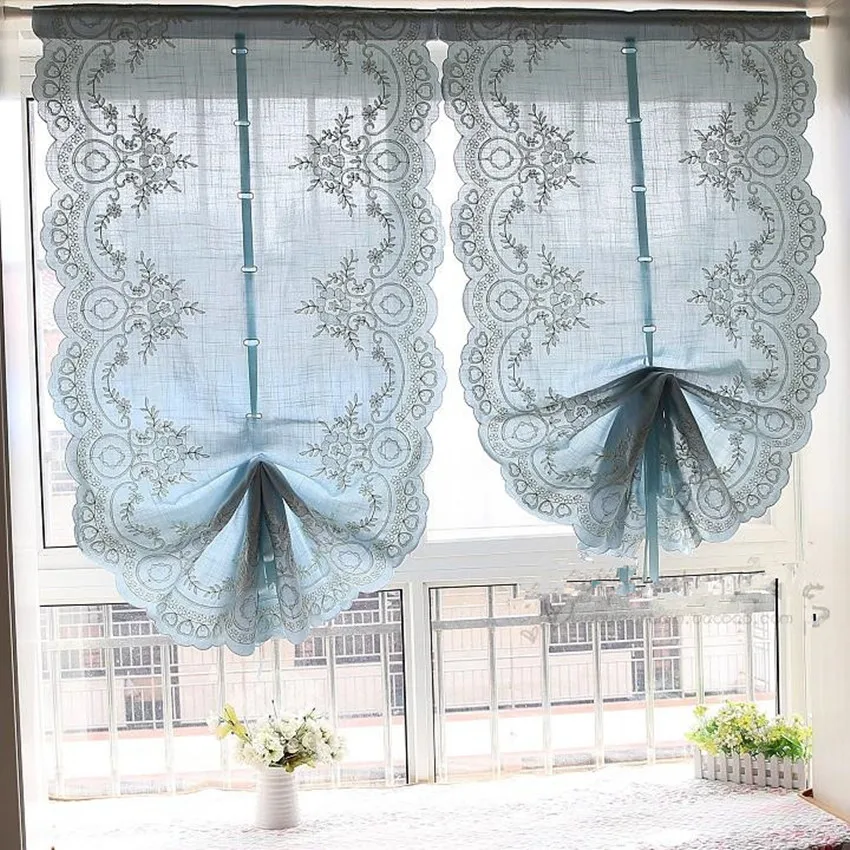 Polyester/Cotton Blue Embroidered Adjustable Height Balloon Curtain Decorative Roman Curtian Semi-shading Finished Curtain
Polyester/Cotton Blue Embroidered Adjustable Height Balloon Curtain Decorative Roman Curtian Semi-shading Finished Curtain