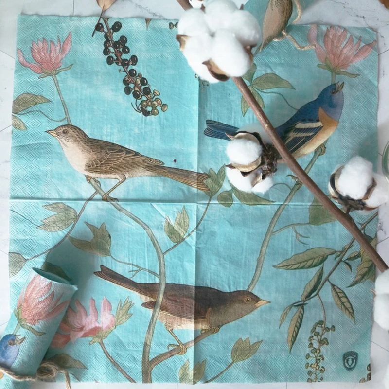 40pcs Vintage Folded paper napkins for wedding napkins decoupage blue bird Lunch serviettes
40pcs Vintage Folded paper napkins for wedding napkins decoupage blue bird Lunch serviettes