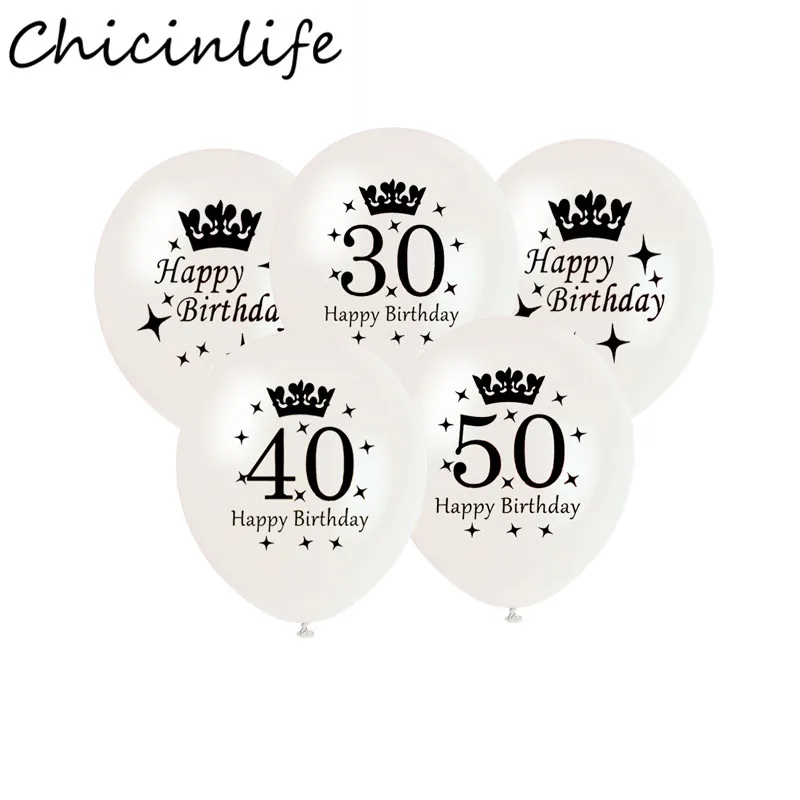Chicinlife 10Pcs 12inch Happy Birthday 30 40 50 Anniversary Latex Balloon Adults Birthday Party Wedding Decoration Supplies
Chicinlife 10Pcs 12inch Happy Birthday 30 40 50 Anniversary Latex Balloon Adults Birthday Party Wedding Decoration Supplies