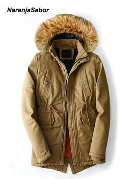 NaranjaSabor 2020 New Winter Parka Men's Coat Slim Thicken Fur Hooded Outwear Male Warm Long Jackets Mens Brand Clothing N476 
NaranjaSabor 2020 New Winter Parka Men's Coat Slim Thicken Fur Hooded Outwear Male Warm Long Jackets Mens Brand Clothing N476