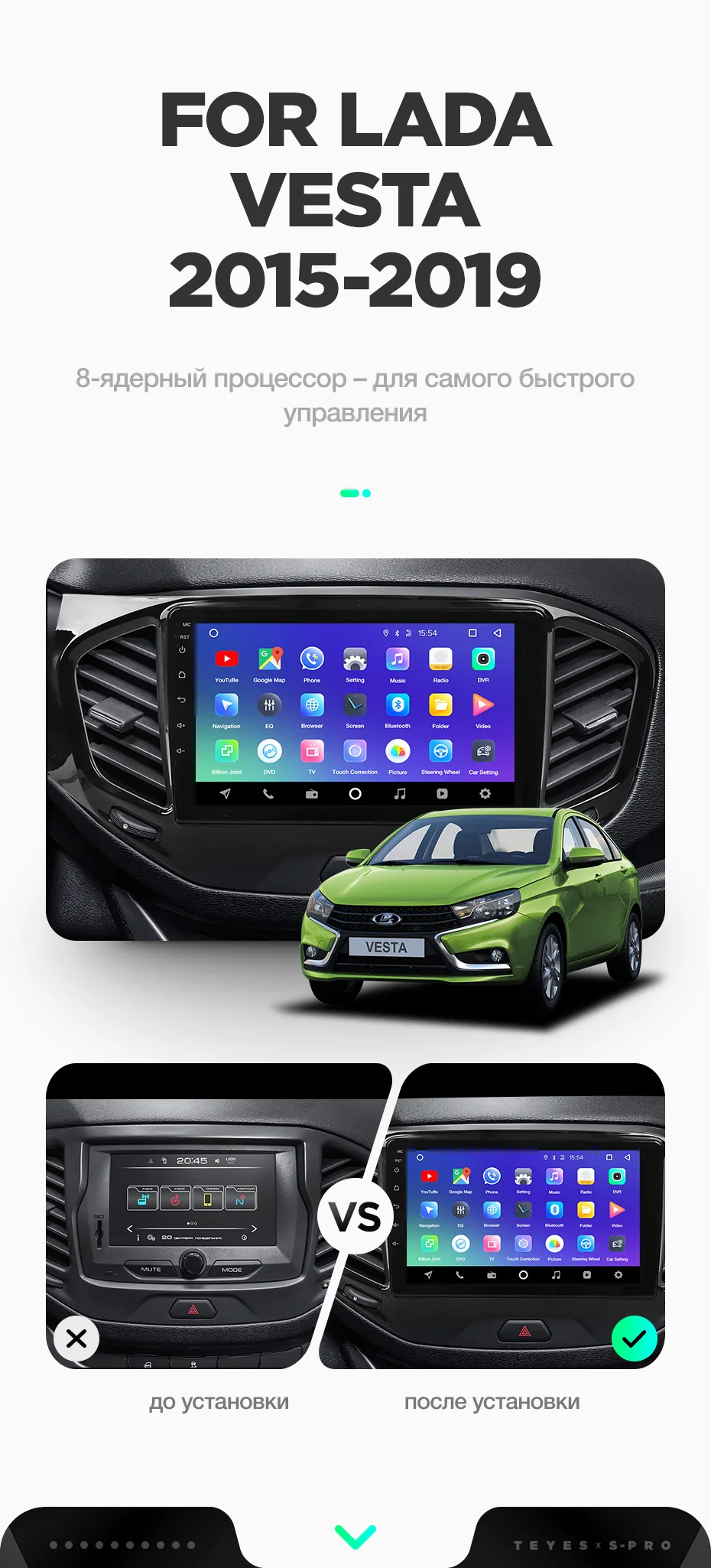 Best TEYES SPRO For Lada VESTA 2015-2019 Car Radio Multimedia Video Player Navigation GPS Android 8.1 Accessories Sedan No dvd 2 din 10