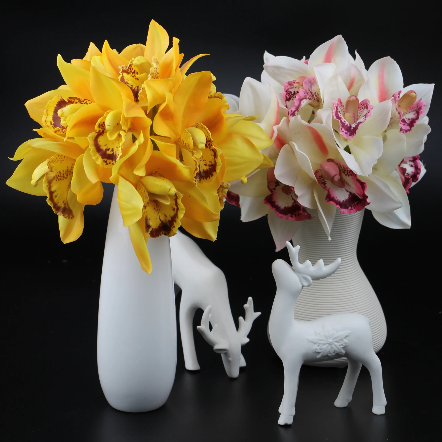 Rinlong Yellow Orchid Artificial Flowers Cymbidium Silk Orchids Stems for Kitchen Party Decoration Flower Fake Flowers
Rinlong Yellow Orchid Artificial Flowers Cymbidium Silk Orchids Stems for Kitchen Party Decoration Flower Fake Flowers
