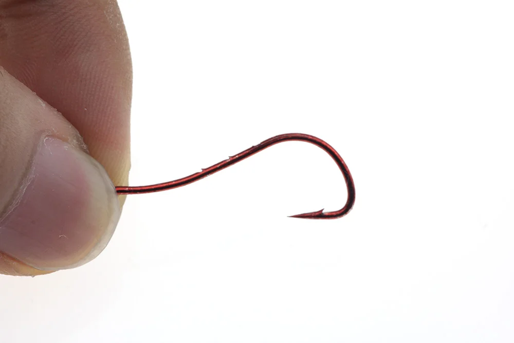 Description Picture 5 of itemRompin 100pcs Red color Baitholder Ryusen Hook Central Draught Fish Hook Size 10 12 14 16 18 Earth Worm Carp Fishing Bait Hooks