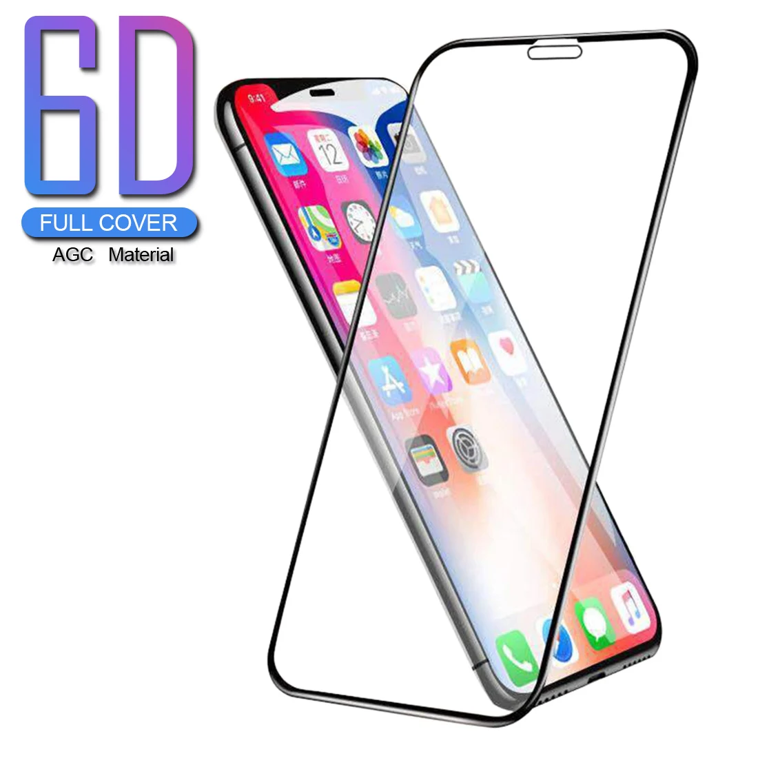 Для iphone 6 6s Plus 8 7 X 6D стекло Полный экран протектор для 5 5S SE алюминиевый сплав