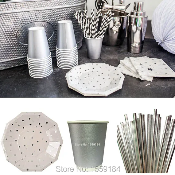 Free Ship Foil Silver Disposable Tableware 430pcs Metallic Silver Party Plate Cups straw for Birthday/Christmas/Wedding Party
Free Ship Foil Silver Disposable Tableware 430pcs Metallic Silver Party Plate Cups straw for Birthday/Christmas/Wedding Party