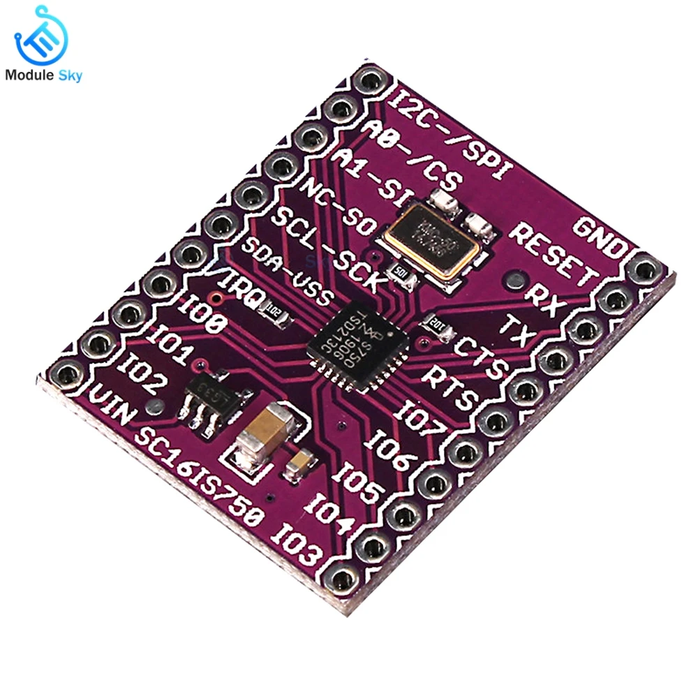 SC16IS750 board Circuits Single UART I2C SPI interface 64-byte FIFO transmitter and receiver compatible with 16C450 Circuits
SC16IS750 board Circuits Single UART I2C SPI interface 64-byte FIFO transmitter and receiver compatible with 16C450 Circuits