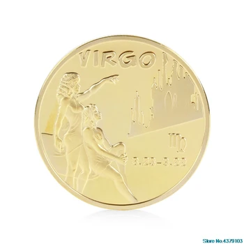 Virgo Design Gold Plated 12 Constellation Commemorative Coins Collectible Physical Gift 
Virgo Design Gold Plated 12 Constellation Commemorative Coins Collectible Physical Gift