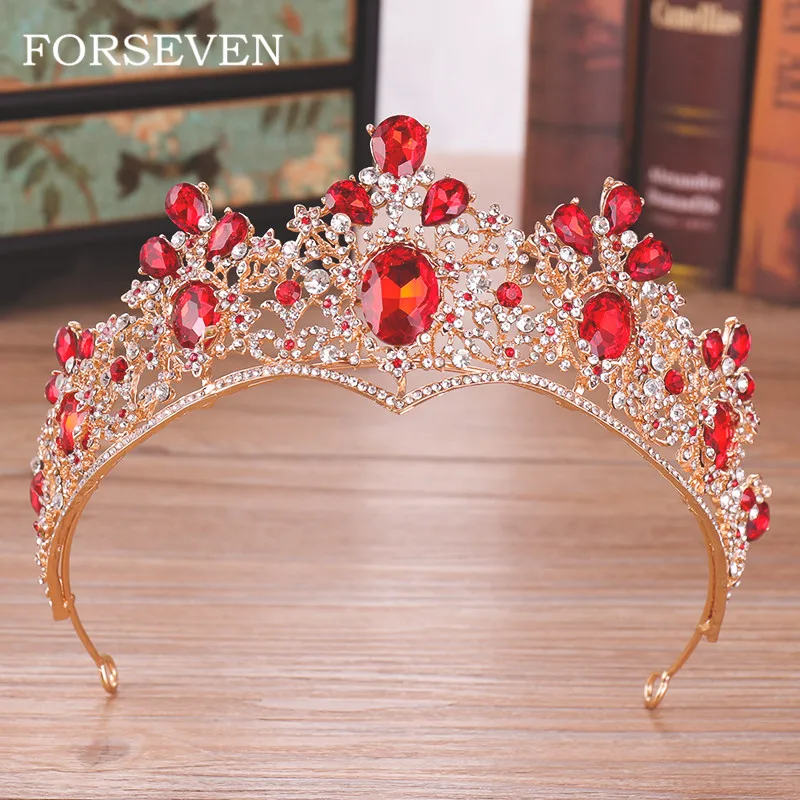 Red Crystal Wedding Crown Queen Tiara Bride Crown Headband Bridal Accessories Diadem Marry Hair Jewelry Ornaments
Red Crystal Wedding Crown Queen Tiara Bride Crown Headband Bridal Accessories Diadem Marry Hair Jewelry Ornaments
