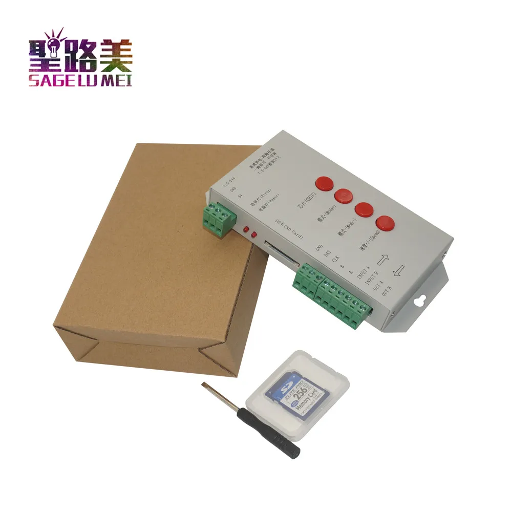 free shipping T1000S SD Card WS2801 WS2811 WS2812B LPD6803 etc LED 2048 Pixels Controller DC5~24V T-1000S DMX 512 RGB Controller
free shipping T1000S SD Card WS2801 WS2811 WS2812B LPD6803 etc LED 2048 Pixels Controller DC5~24V T-1000S DMX 512 RGB Controller