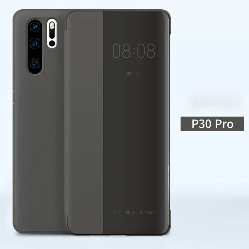 For Huawei P30 Pro Smart View Window Flip Leather Shockproof Case Cover Luxury Mirror Flip Case For Huawei P30 lite Pro Fundas