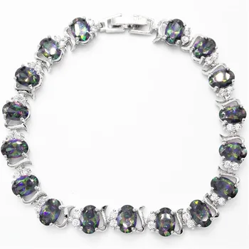 Fascinating Rainbow Mystic color 925 Sterling Silver Overlay Link Chain Bracelet 7 inch Free Shipping & Jewelry Bag
Fascinating Rainbow Mystic color 925 Sterling Silver Overlay Link Chain Bracelet 7 inch Free Shipping & Jewelry Bag