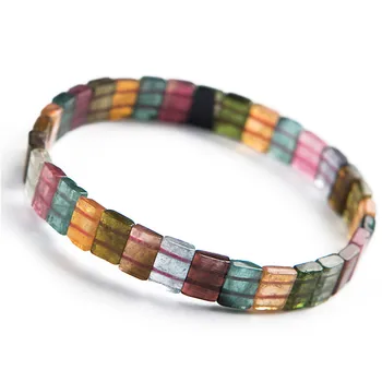 Colorful Genuine Natural Tourmaline Bracelets For Women Lady Stretch Healing Crystal Rectangle Bead Bracelet
Colorful Genuine Natural Tourmaline Bracelets For Women Lady Stretch Healing Crystal Rectangle Bead Bracelet