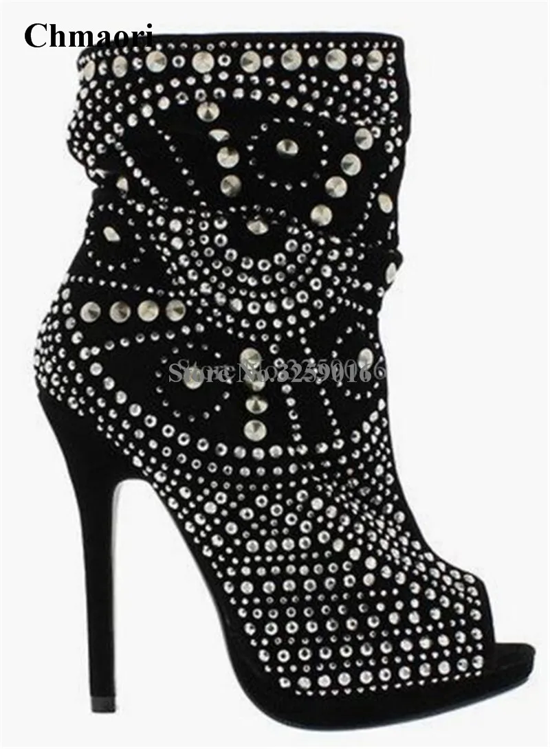 2018 Spring New Fashion Women Open Toe Spike Short Gladiator Boots Slip-on Rivet High Heel Suede Leather Ankle Boots
2018 Spring New Fashion Women Open Toe Spike Short Gladiator Boots Slip-on Rivet High Heel Suede Leather Ankle Boots