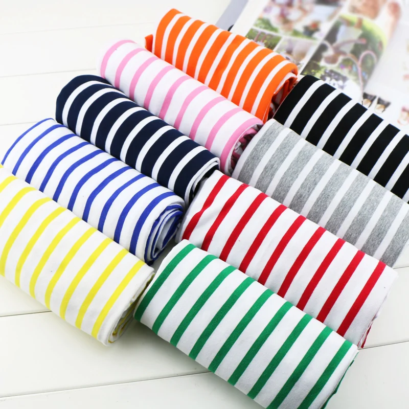 170*50cm striped stretchy knitted Lycra fabric 100% cotton cloth DIY fashion apparel Spring and summer clothing T-shirt dress
170*50cm striped stretchy knitted Lycra fabric 100% cotton cloth DIY fashion apparel Spring and summer clothing T-shirt dress